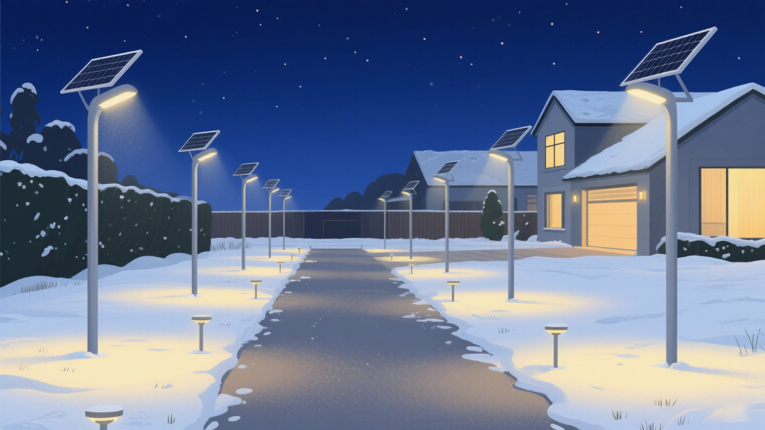 冬季太陽能燈的續(xù)航問題解決 效果示意